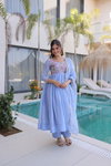 Ka 1239 Mal Chanderi With Beads Embroidery Work Gown With Bottom Dupatta